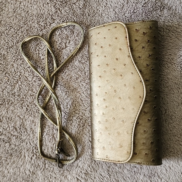 Woman shoulder cross body handbag clutch faux ostrich sexy party - Picture 6 of 8